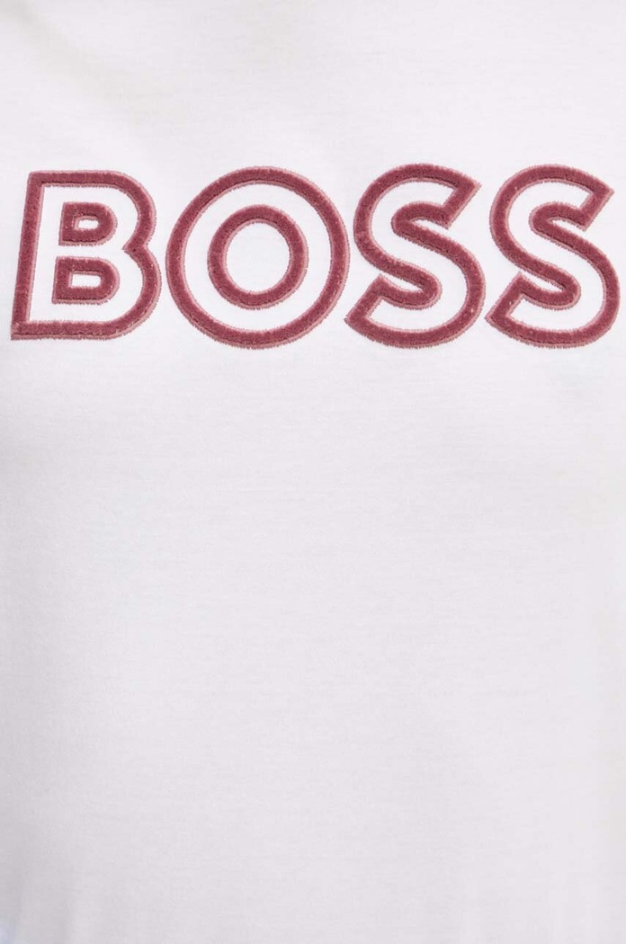 Βαμβακερό μπλουζάκι BOSS 50522209 λευκό
