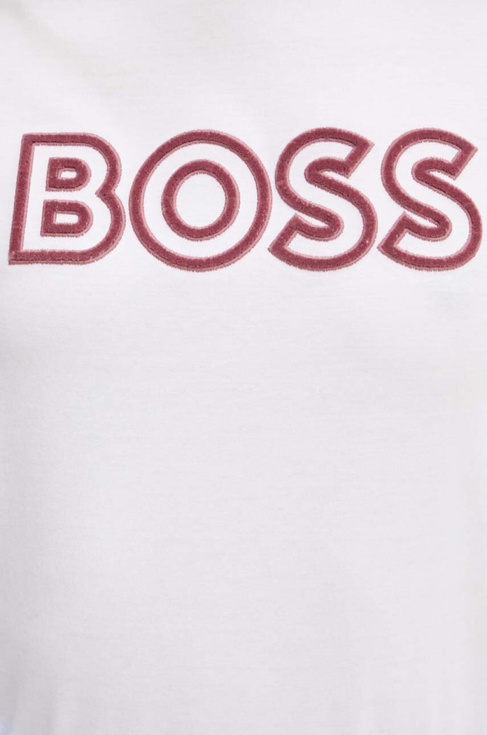 Βαμβακερό μπλουζάκι BOSS 50522209 λευκό