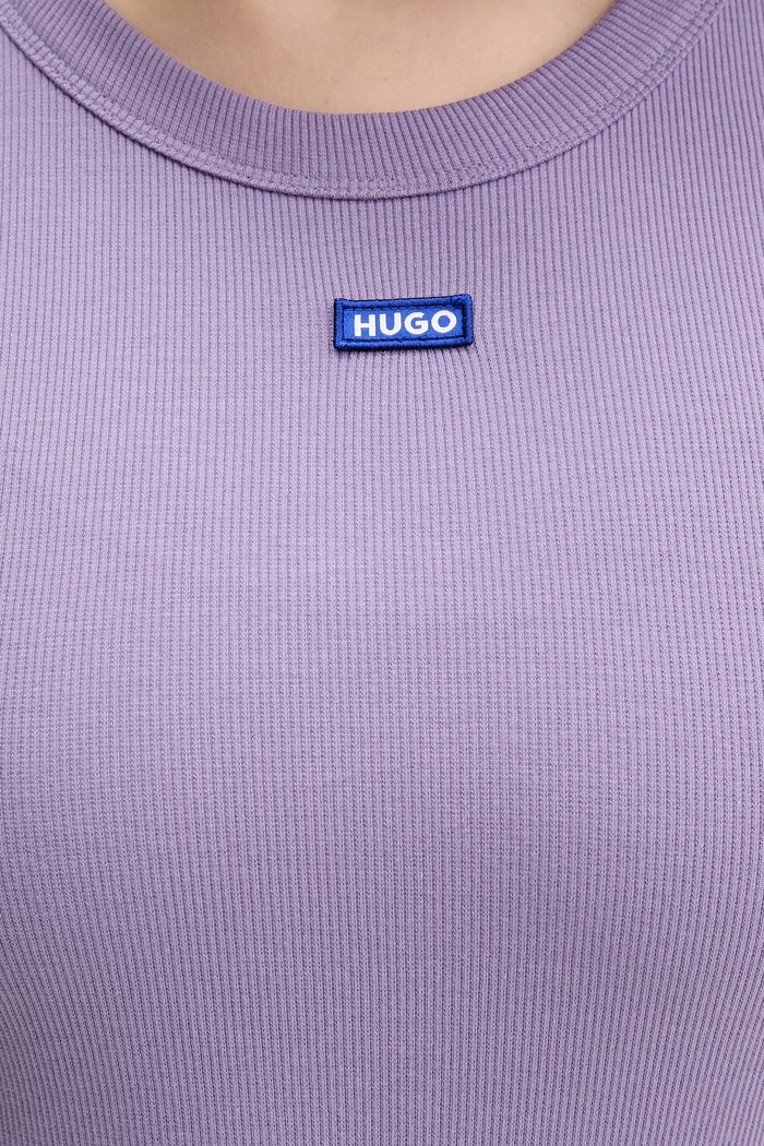 HUGO Blue tricou pentru femei din bumbac cu elastan Easy Tee_B 50523924 violet