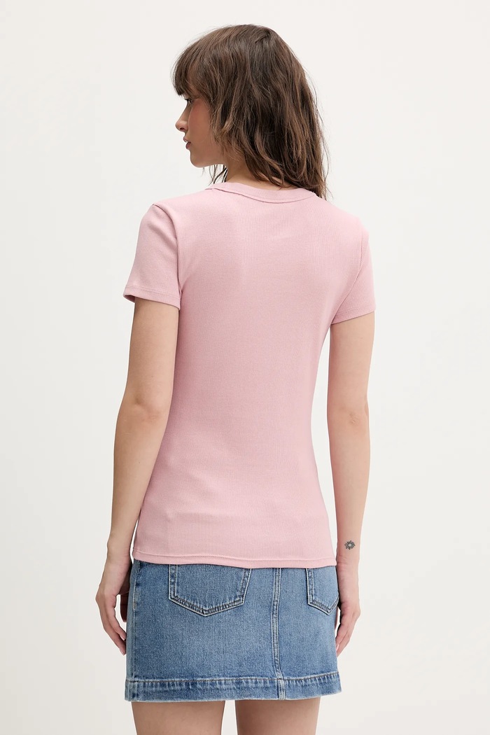Oblečenie HUGO Blue tričko dámske bavlnené s elastanom Easy Tee_B 50523924 ružová