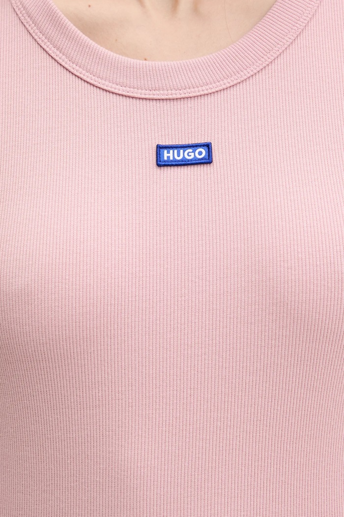 HUGO Blue tričko dámske bavlnené s elastanom Easy Tee_B 50523924 ružová