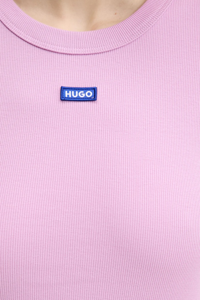 HUGO Blue tričko dámske bavlnené s elastanom Easy Tee_B 50523924 fialová