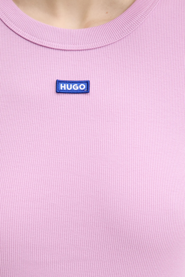 HUGO Blue tričko dámske bavlnené s elastanom Easy Tee_B 50523924 fialová
