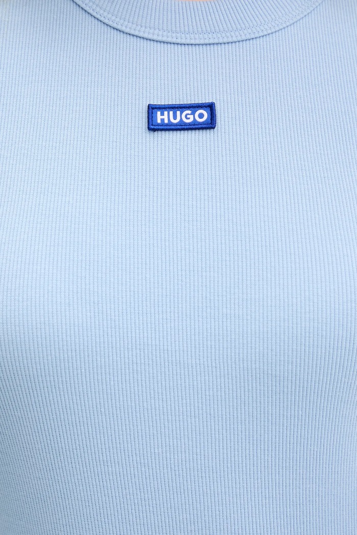 HUGO Blue tricou pentru femei din bumbac cu elastan Easy Tee_B 50523924 albastru