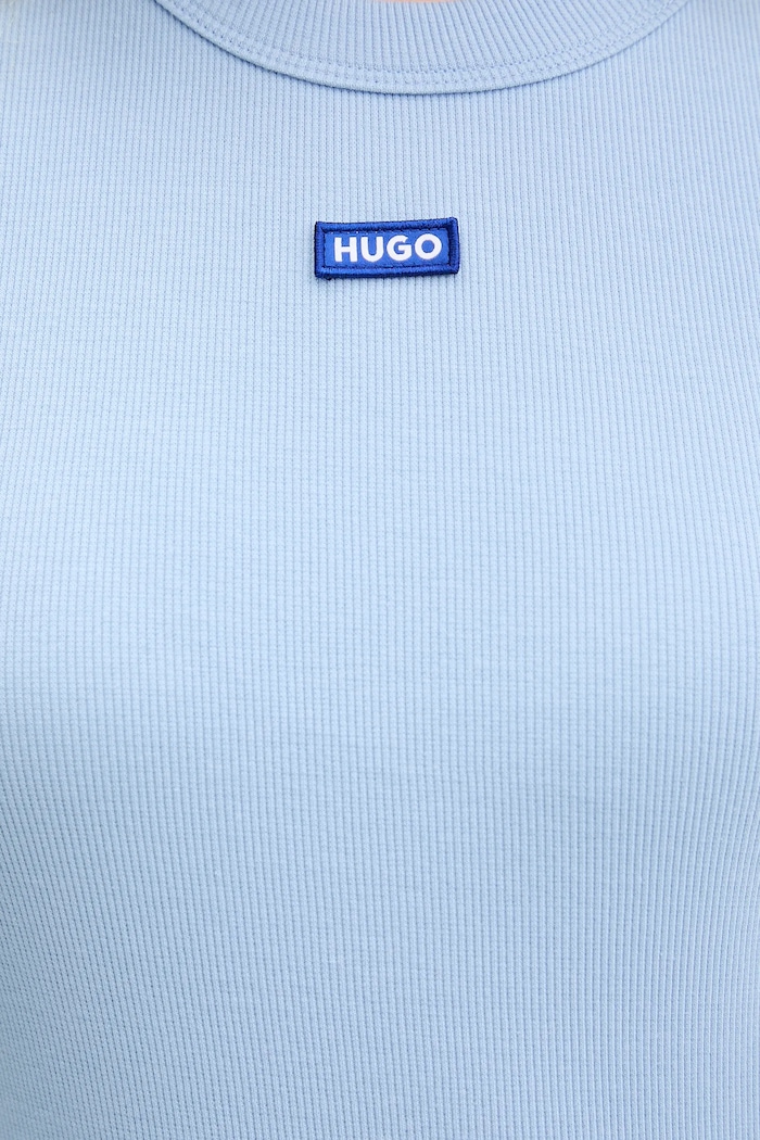 HUGO Blue tricou pentru femei din bumbac cu elastan Easy Tee_B 50523924 albastru