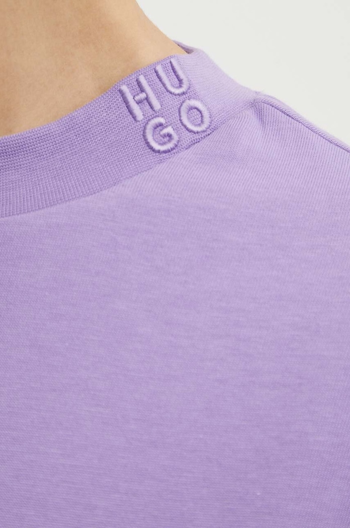 HUGO t-shirt bawełniany Damelody 50520187 fioletowy
