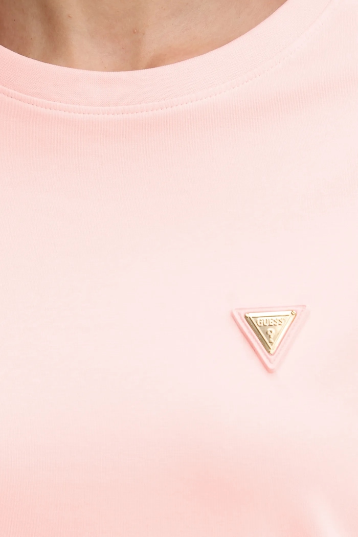 Oblečení Guess tričko dámské bavlněné s elastanem COLETTE V4YI09.J1314 růžová