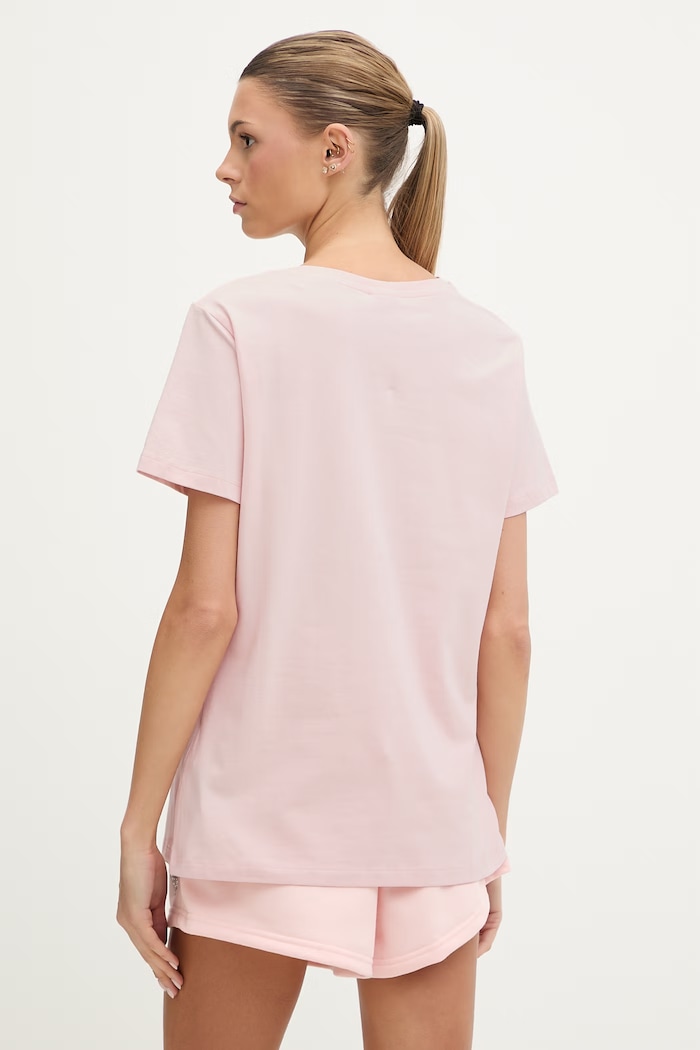 Oblečení Guess tričko dámské bavlněné s elastanem COLETTE V4YI09.J1314 růžová