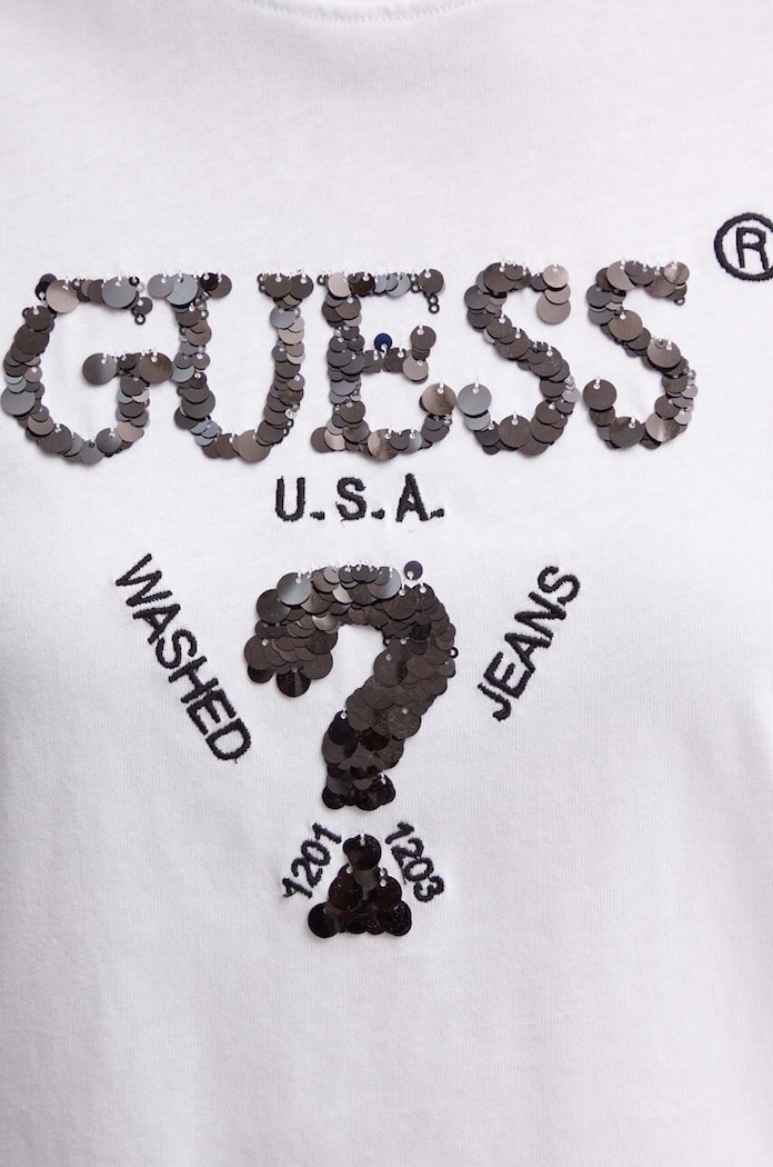 Pamučna majica Guess AURLIE V4YI06.I3Z14 bijela