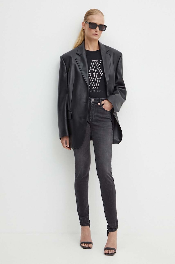 Armani Exchange longsleeve 6DYT05.YJDTZ negru NC24