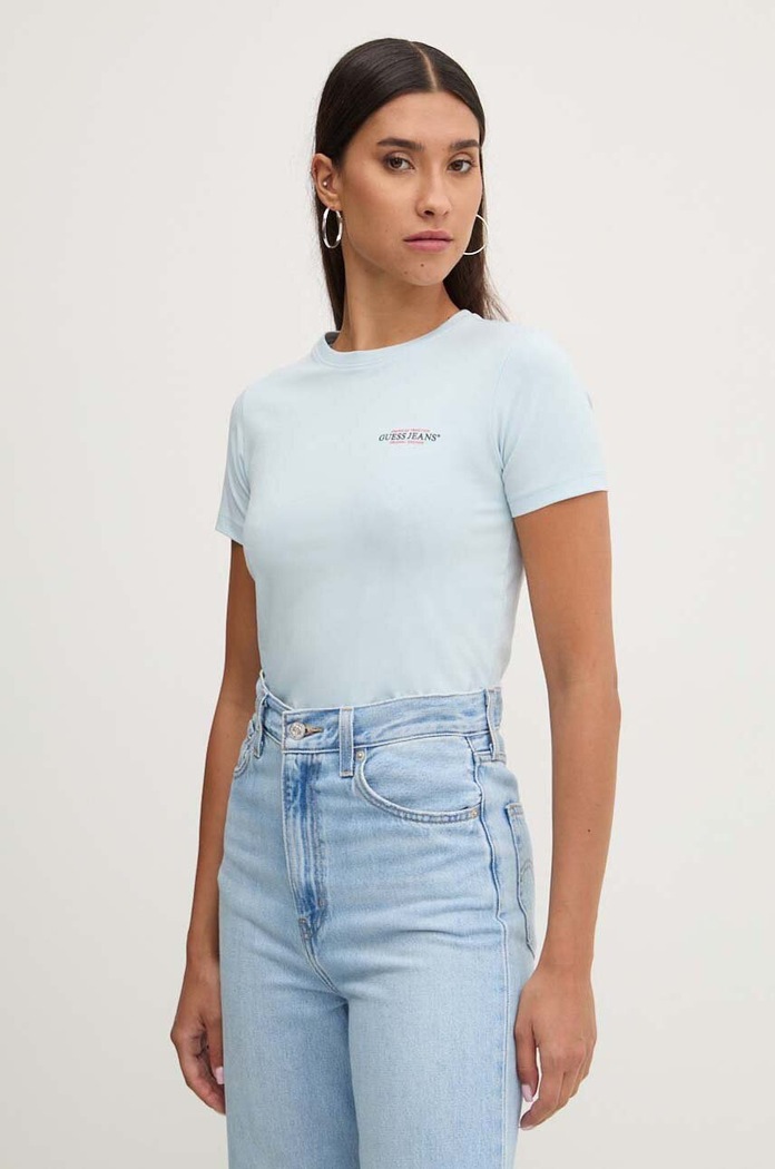Guess Jeans tricou albastru W4YI02.J1314