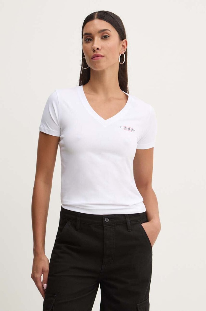 Guess Jeans tricou alb W4YI23.J1314