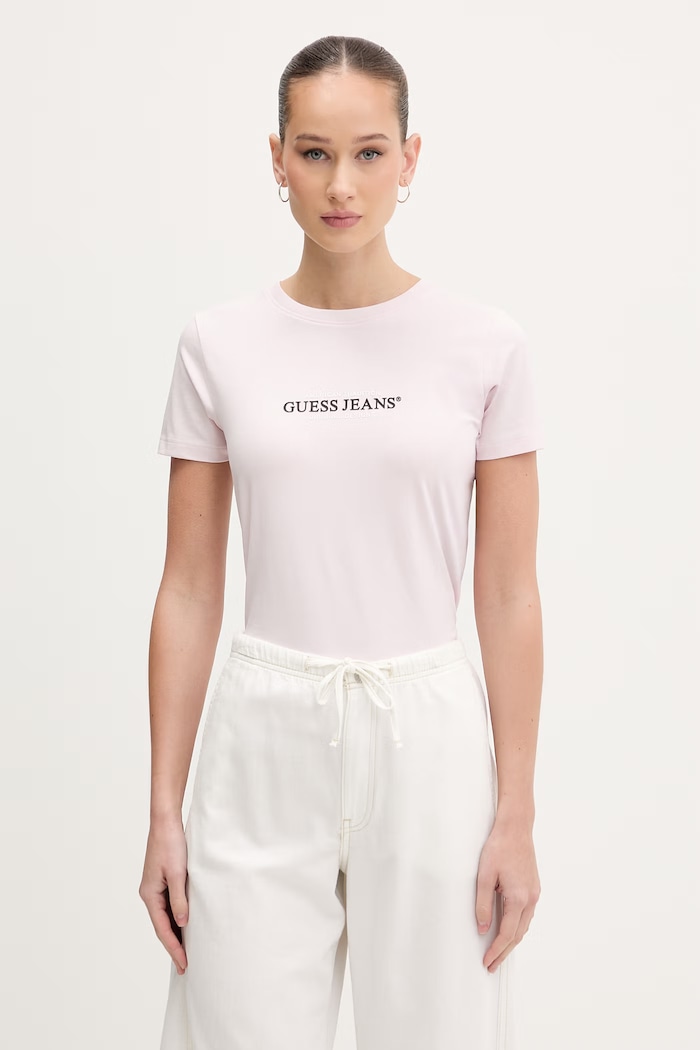 Guess Jeans t-shirt slim rosa W4YI03.J1314