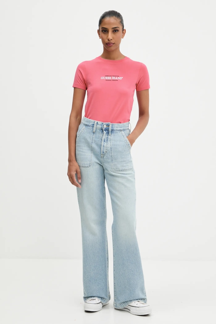 Tričko Guess Jeans W4YI03.J1314 růžová SS26
