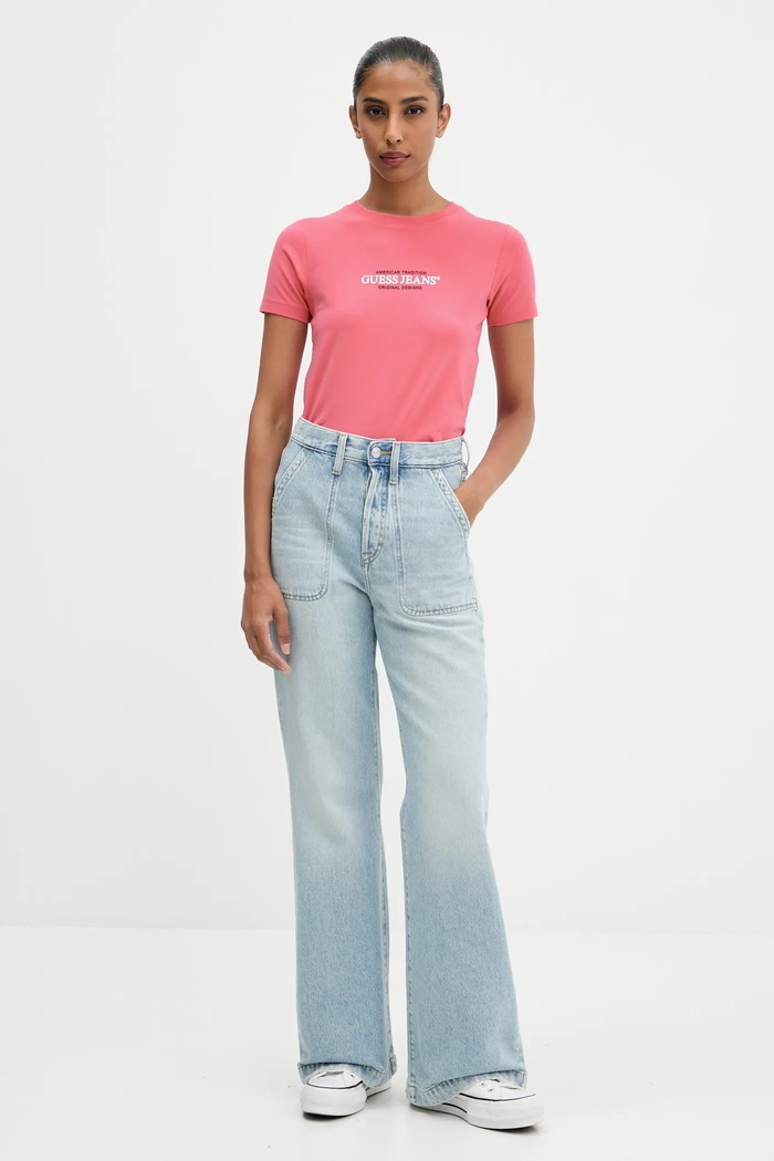 Tričko Guess Jeans W4YI03.J1314 růžová SS26