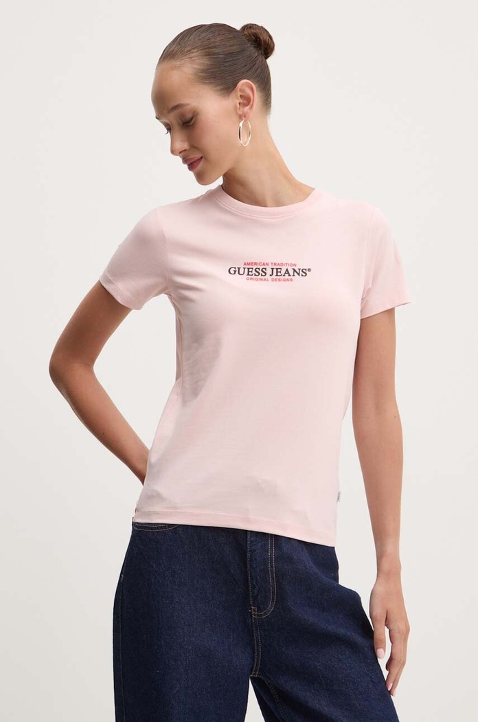 Guess Jeans tricou roz W4YI03.J1314