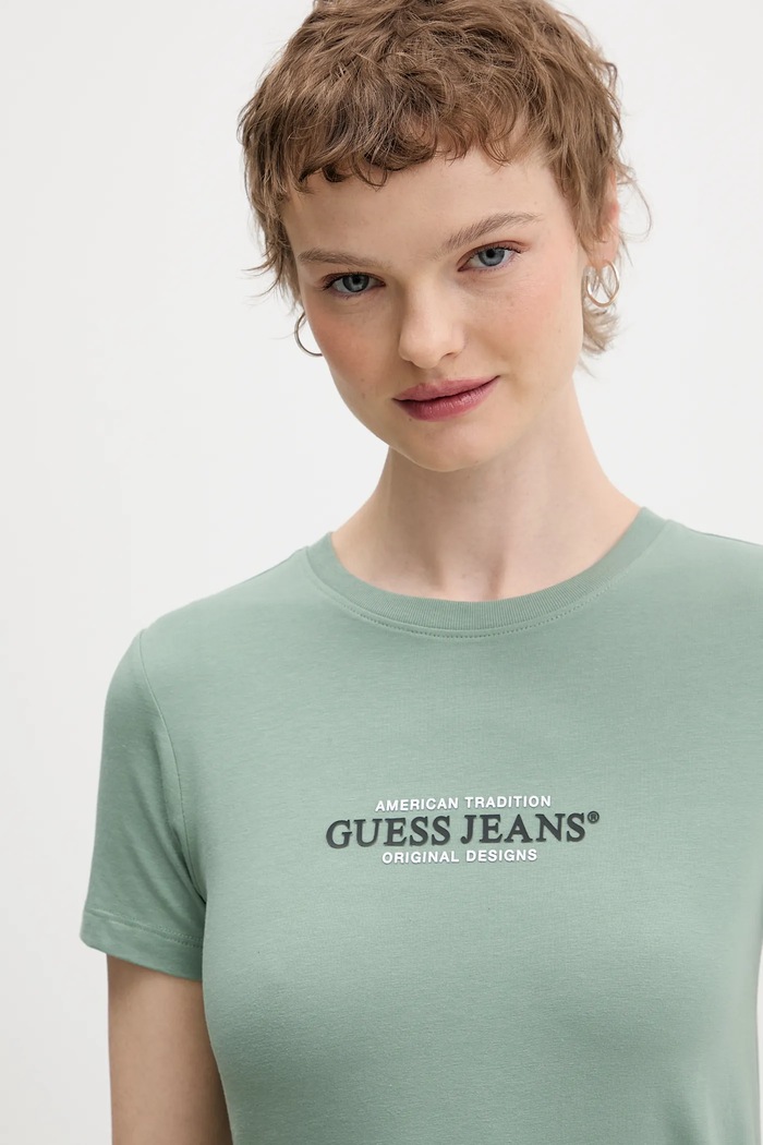 Tričko Guess Jeans tyrkysová W4YI03.J1314