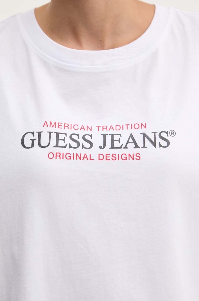 Pamučna majica Guess Jeans W4YI08.K8HM0 bijela