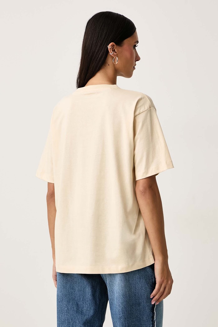 Odzież Guess Jeans T-shirt damski bawełniany W4YI08.K8HM0 beżowy