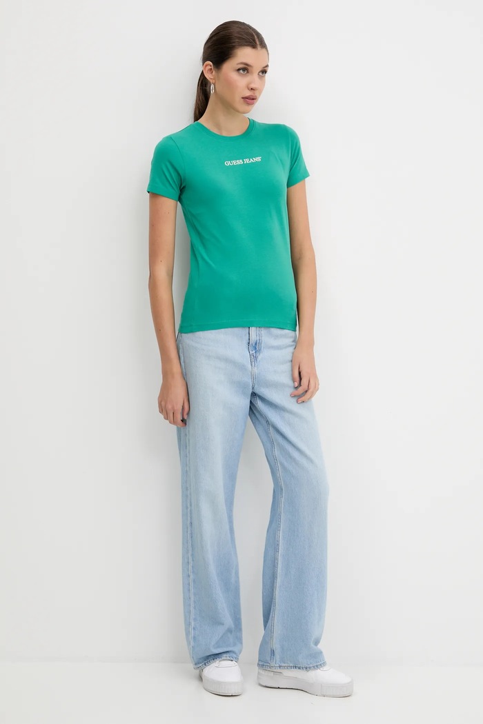 Тениска Guess Jeans W4YI01.J1314 тюркоазен SS26