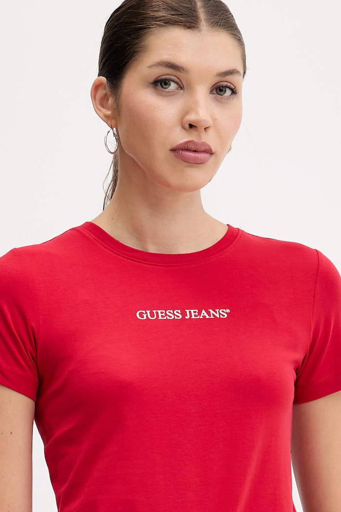 Guess Jeans tricou rosu W4YI01.J1314