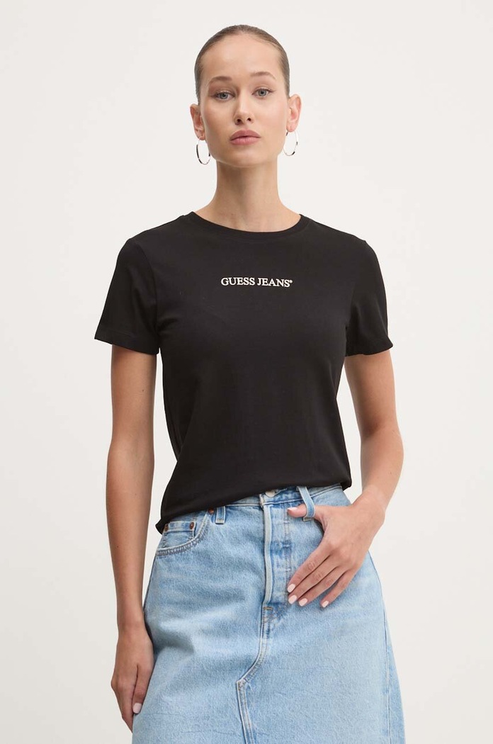 Тениска Guess Jeans вталена черен W4YI01.J1314