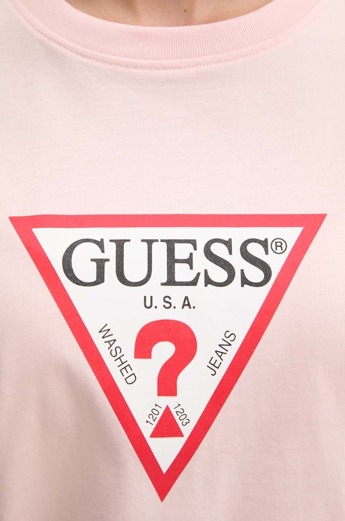 Guess Jeans t-shirt basic damski W4YI73.K8HM0 różowy