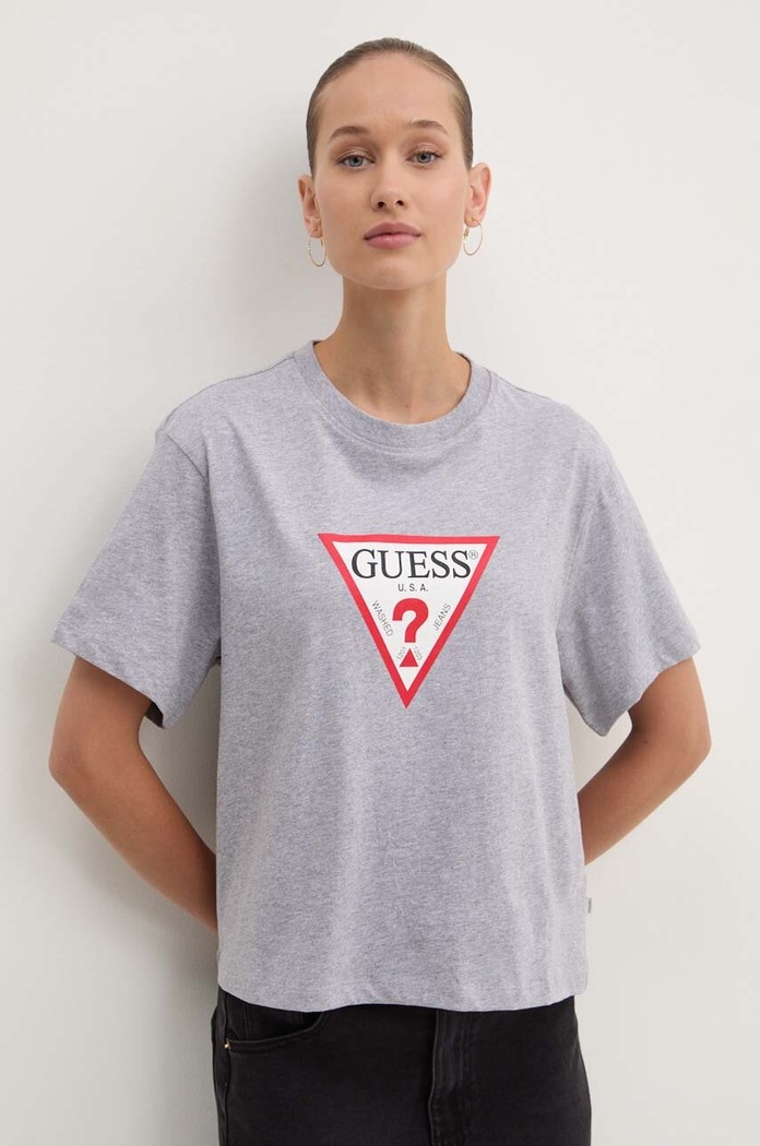 Guess Jeans basic tričko dámske relaxed sivá W4YI73.K8HM0