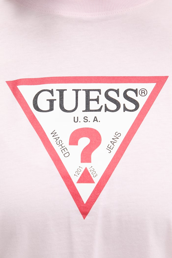 Памучна тениска Guess Jeans W4YI76.K8HM0 розов