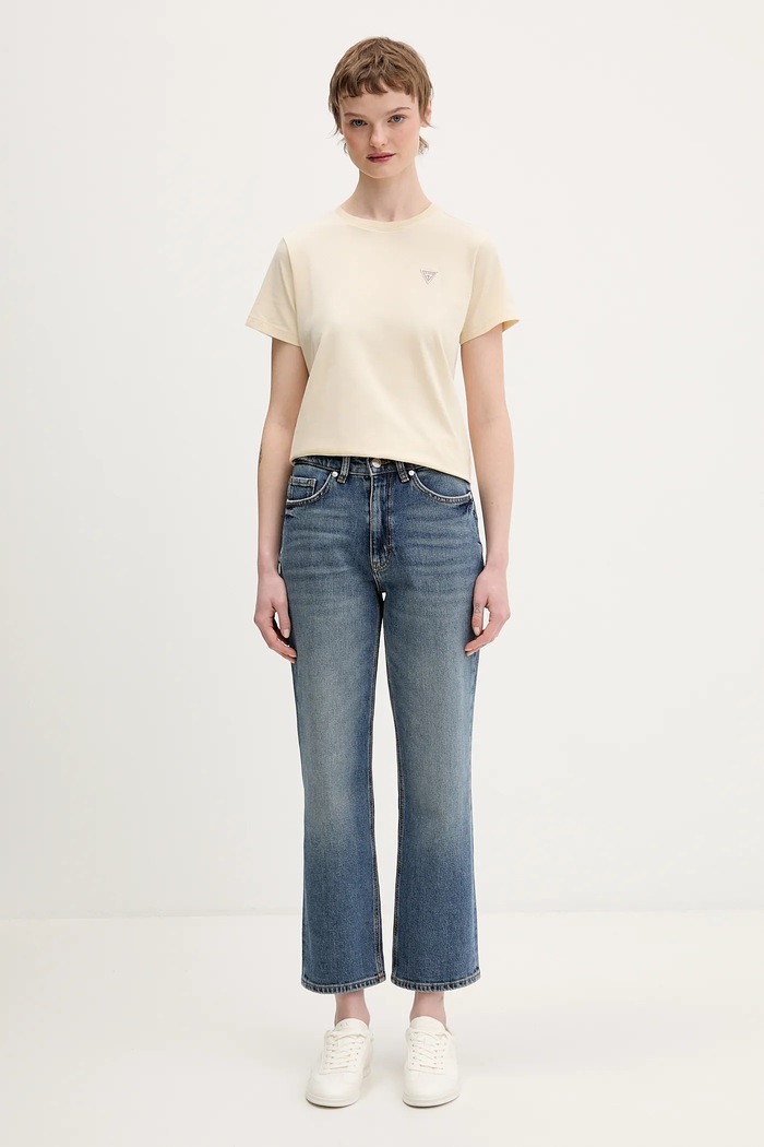 Guess Jeans тениска дамска с памук W4YI10.J1314 бежов SS26
