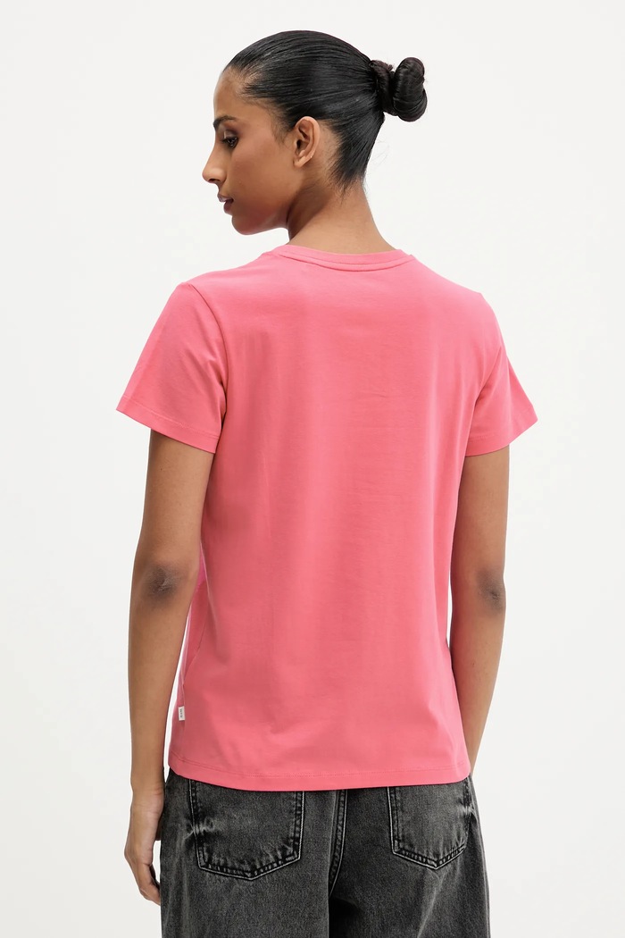 Odzież Guess Jeans T-shirt damski z bawełną W4YI10.J1314 różowy