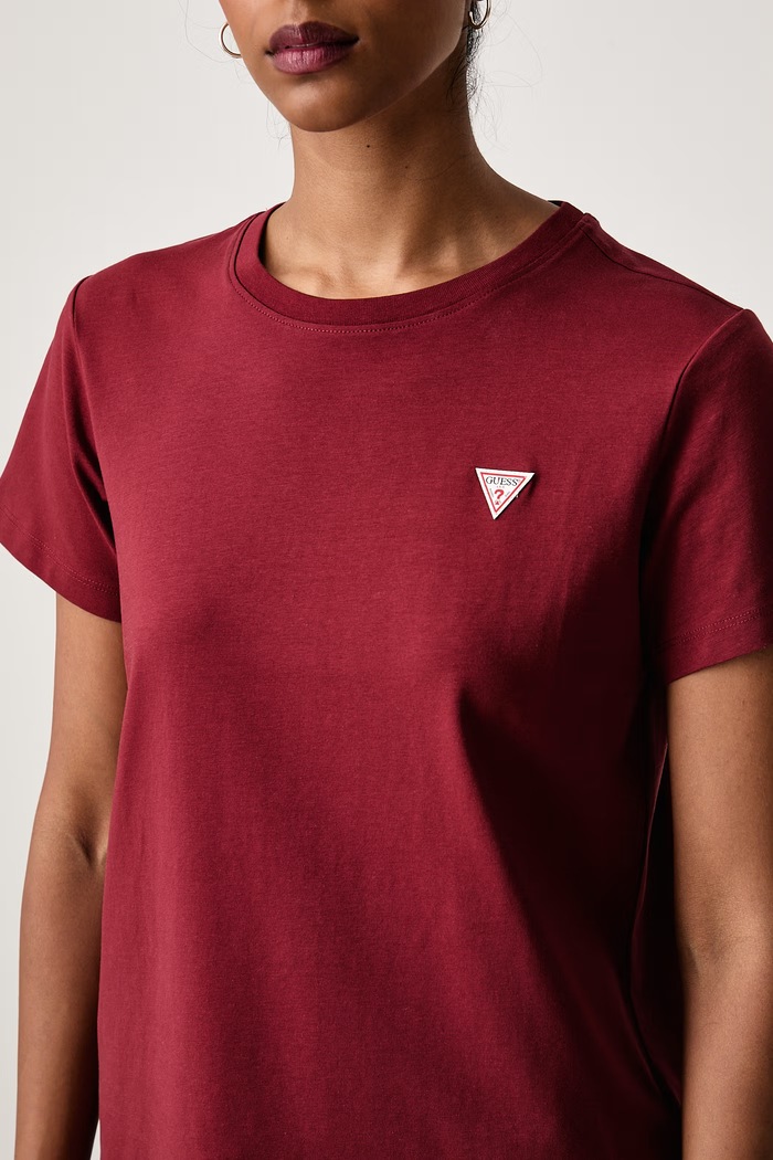 T-shirt damski z bawełną Guess Jeans W4YI10.J1314 bordowy