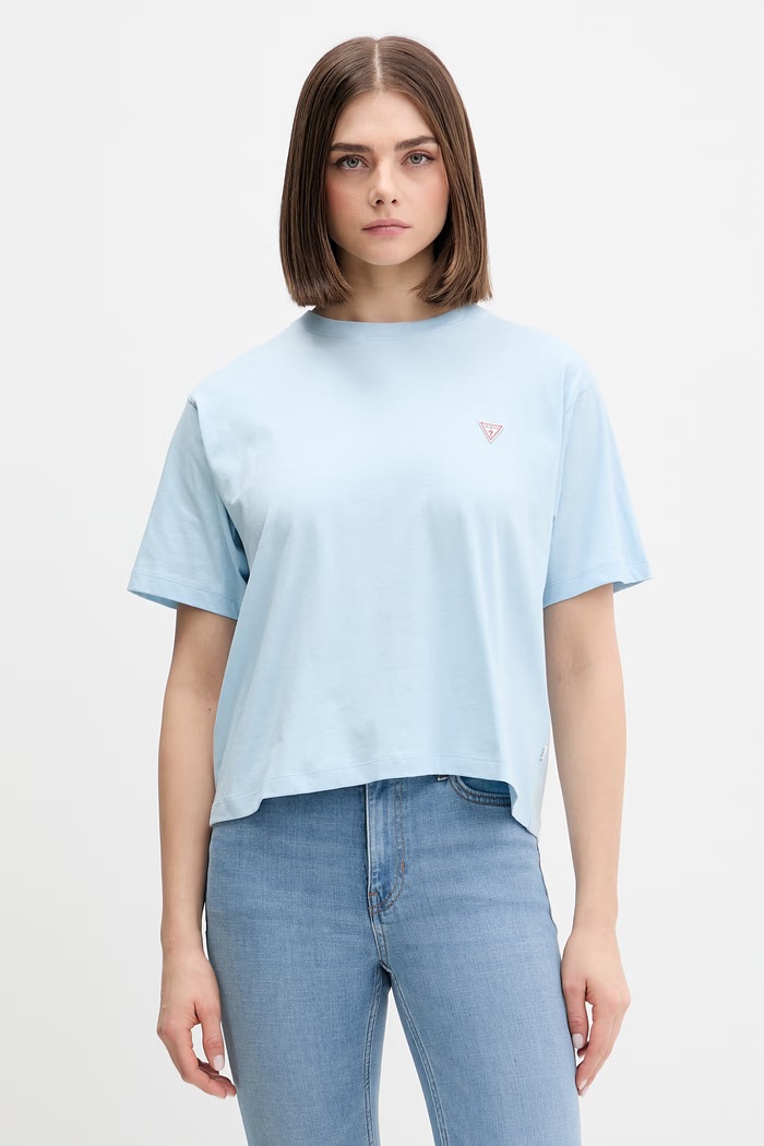 Bavlněné tričko Guess Jeans modrá W4YI05.K8HM0