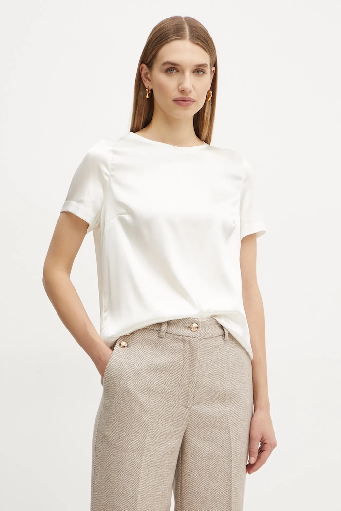 Marciano by Guess bluzka jedwabna DENISE beżowy 4YGH07.7117A