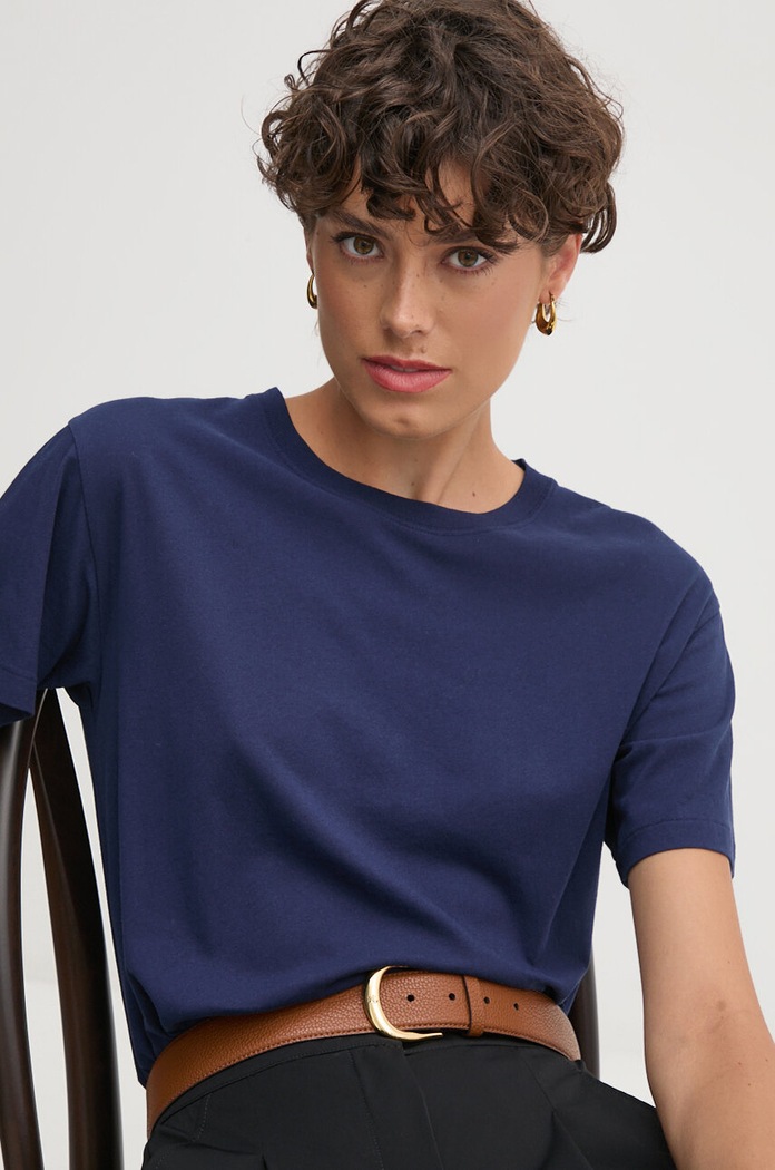 Bavlněné tričko Polo Ralph Lauren 211891561 námořnická modř