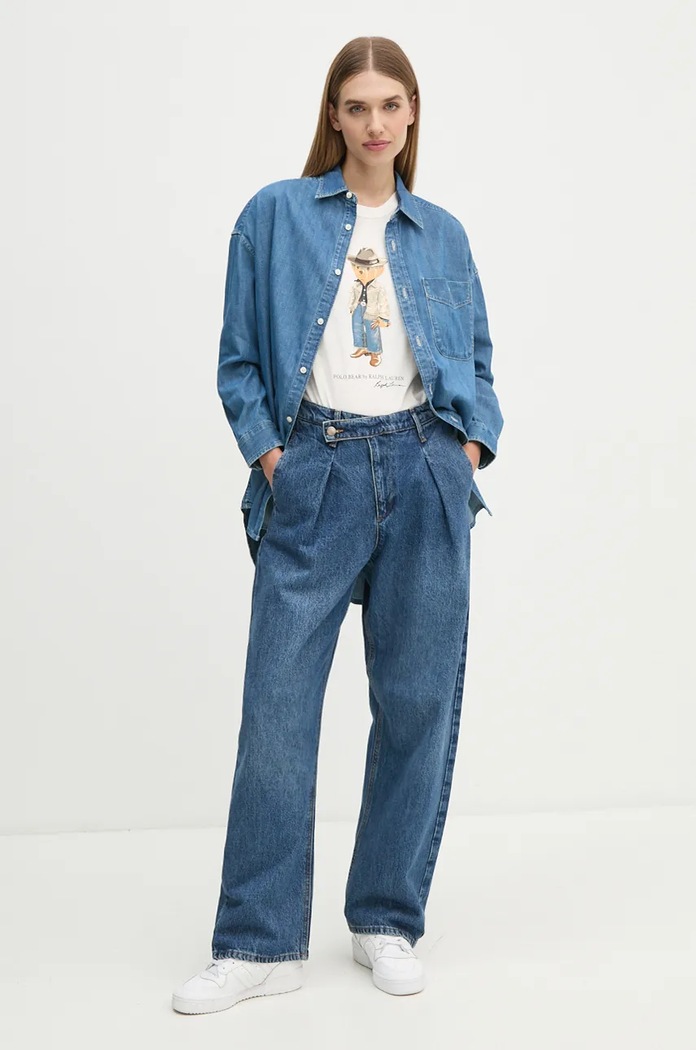 Bavlněné tričko Polo Ralph Lauren 211941187 bílá AW24