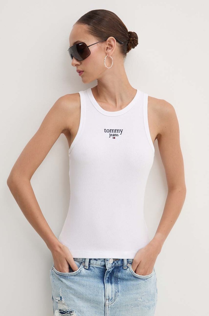 Top Tommy Jeans bílá DW0DW18408