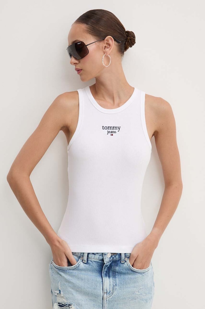 Top Tommy Jeans bílá DW0DW18408