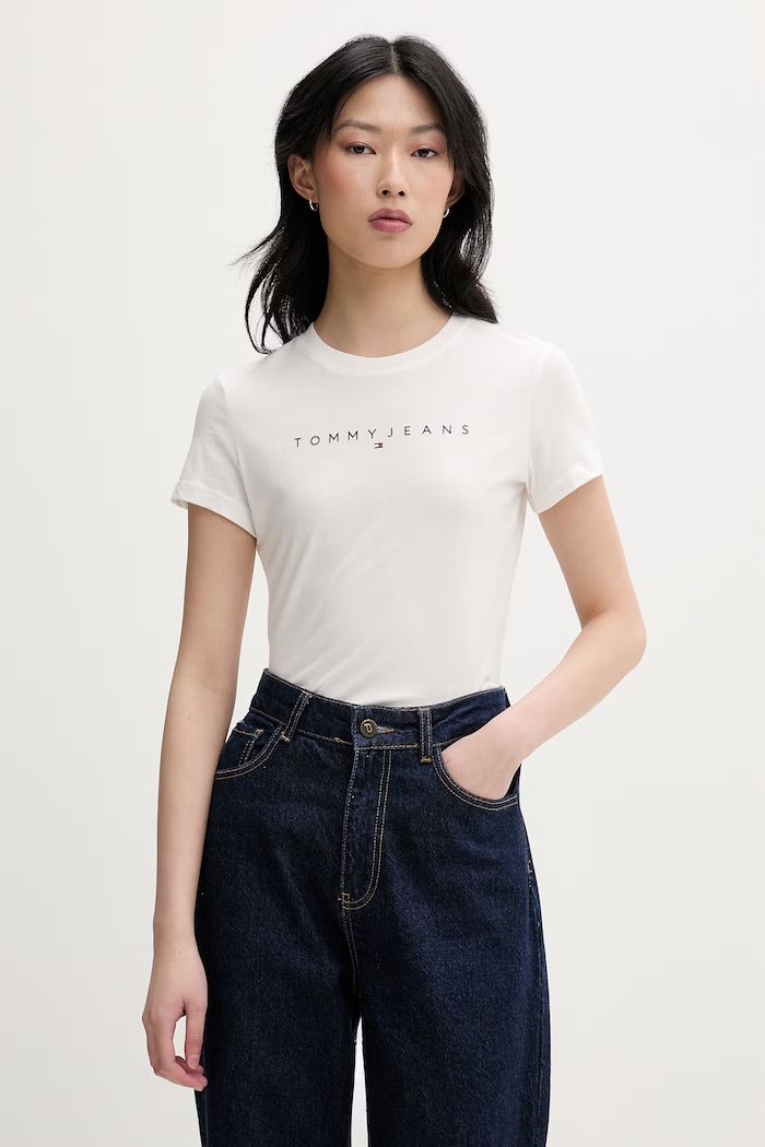 Tommy Jeans tričko dámske bavlnené biela DW0DW18398