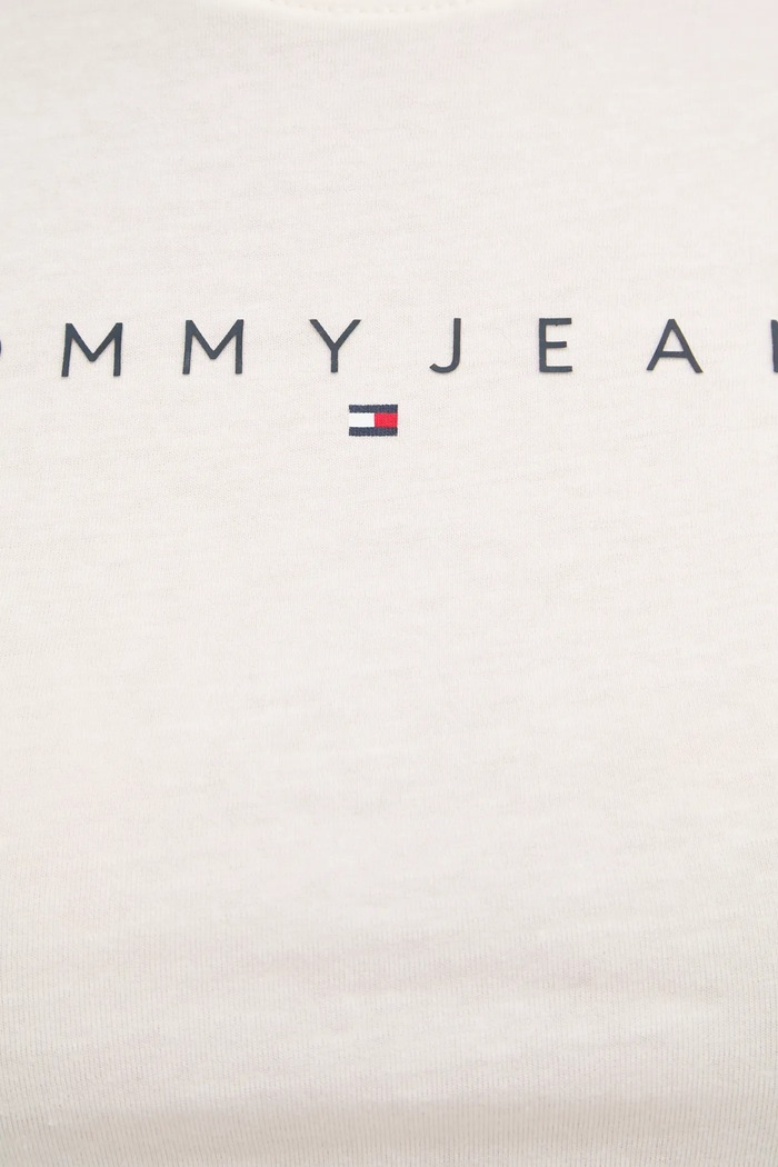 Tommy Jeans T-shirt damski bawełniany DW0DW18398 beżowy