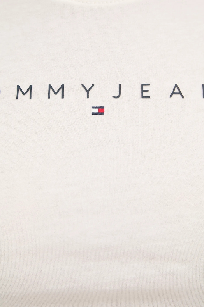 Tommy Jeans T-shirt damski bawełniany DW0DW18398 beżowy
