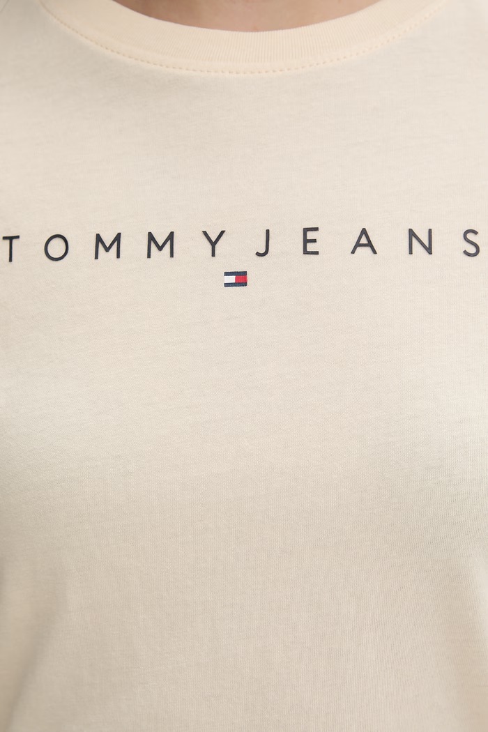 Tommy Jeans t-shirt γυναικείο βαμβακερό DW0DW18398 κίτρινο