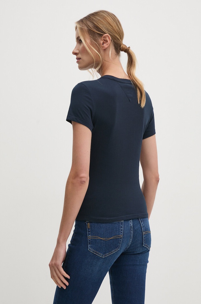 Tommy Jeans tričko dámske bavlnené DW0DW18398 tmavomodrá SS26