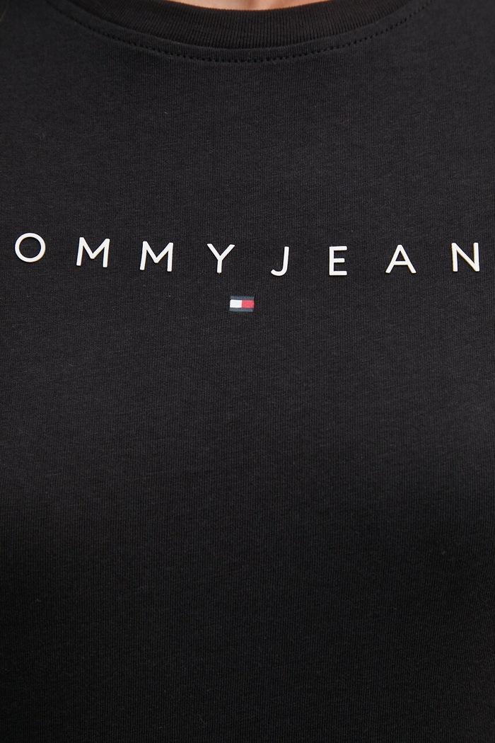 Tommy Jeans T-shirt damski bawełniany czarny DW0DW18398
