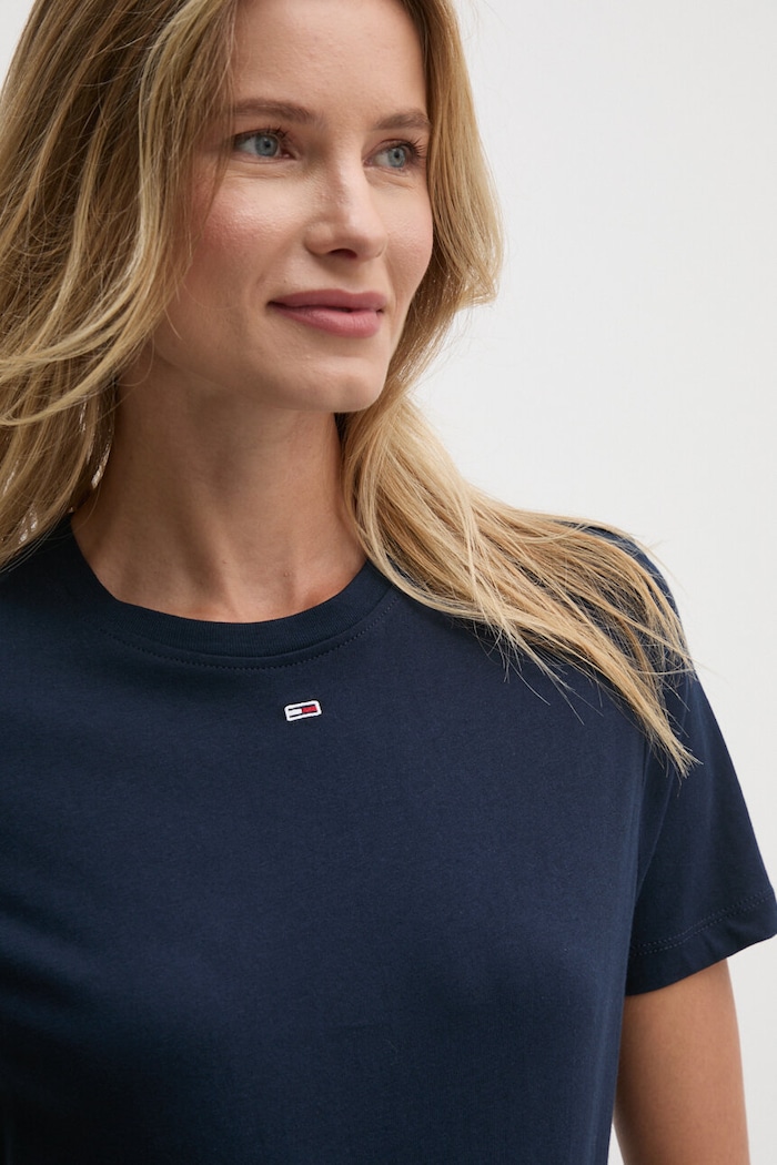 Tommy Jeans t-shirt bawełniany bawełna granatowy DW0DW18441