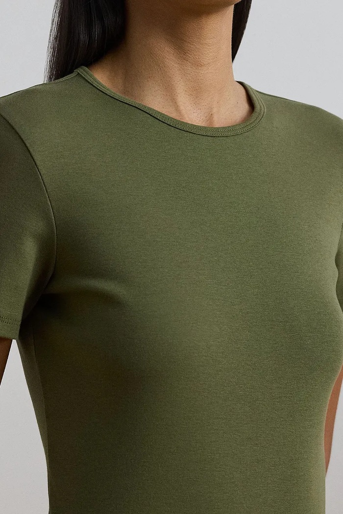 Odzież Lauren Ralph Lauren T-shirt basic damski bawełniany z elastanem 200807563 zielony