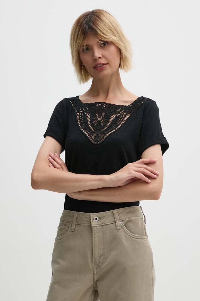 Lauren Ralph Lauren t-shirt bawełniany czarny 200940443