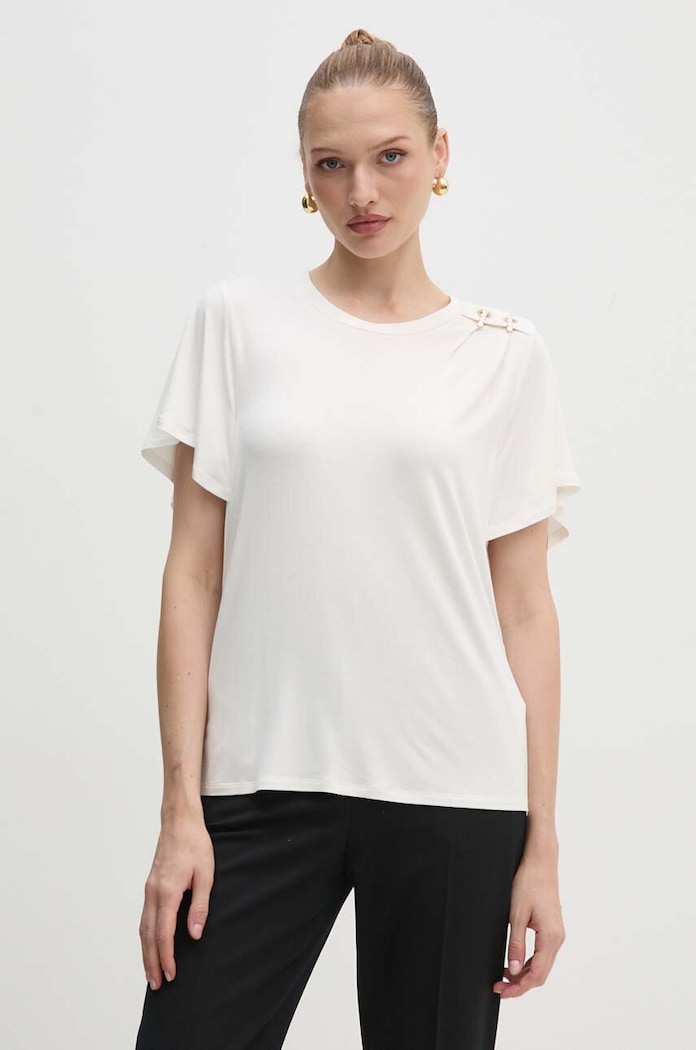 Liu Jo t-shirt beżowy TF4094.JS360
