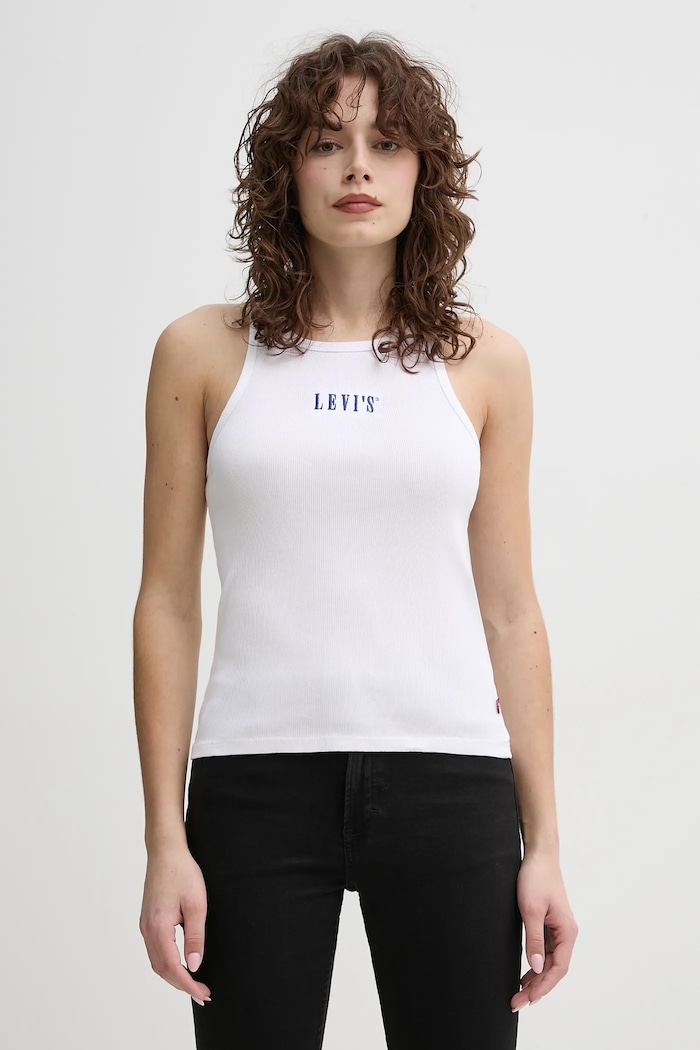 Βαμβακερό τοπ Levi's βαμβάκι λευκό A9415