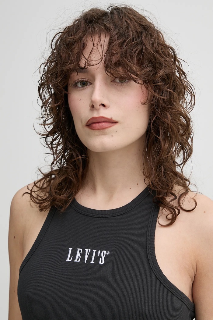 Памучен топ Levi's черен A9415